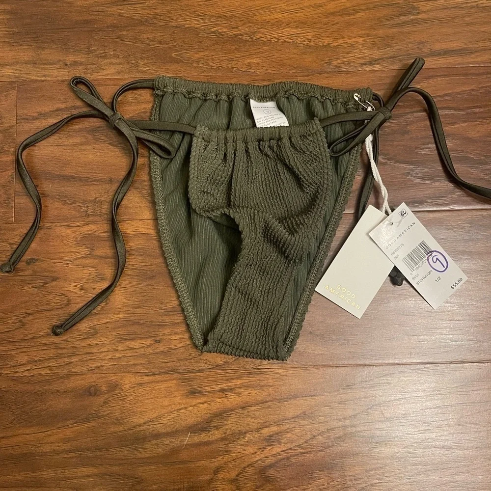 NWT Good American Ribbed Bikini Bottom Size 1/2